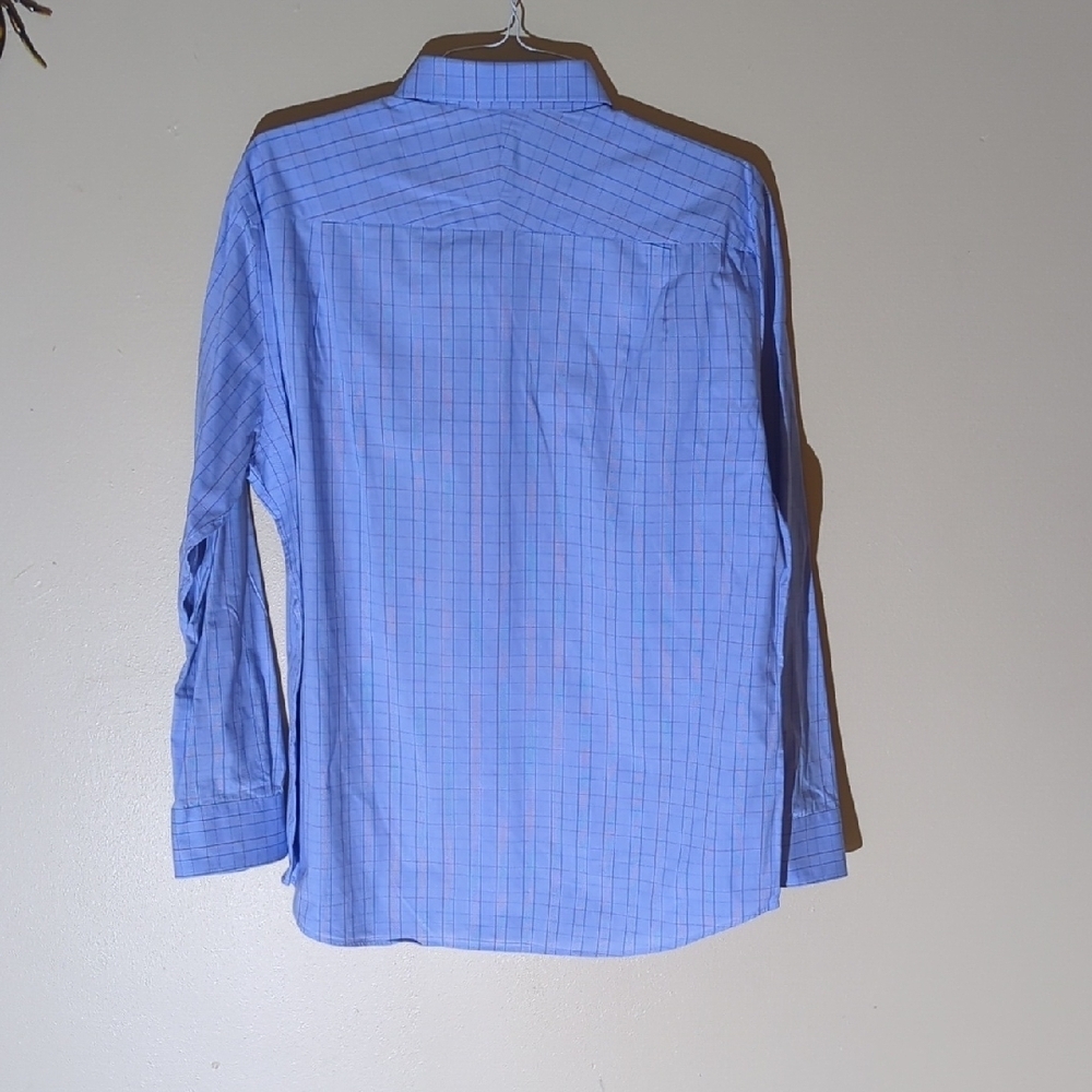 Nautica Light Blue Plaid Button Down Shirt - Picture 5 of 8